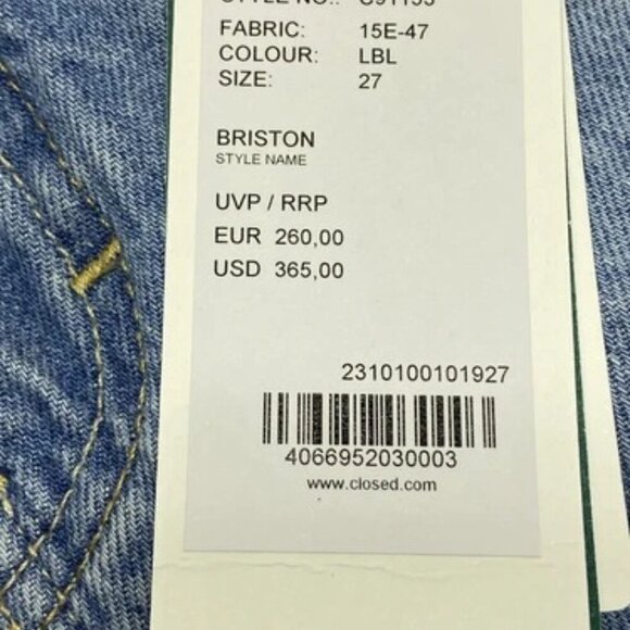 MNEW CLOSED Womens Jeans Mid Blue Size 27 Briston Relaxed Fit Mid Waist Pockets - Picture 9 of 13